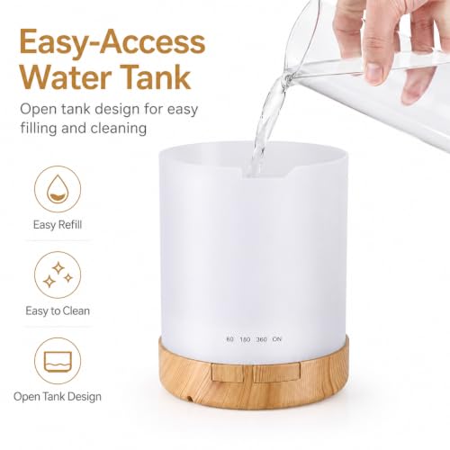 Compact 300mL Humidifier with Timer and Ambient Light for Bedroom and Office