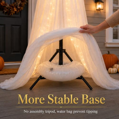 Halloween Outdoor Lighted Ghost Family 3 Pack with Timer & Remote - L+M+S