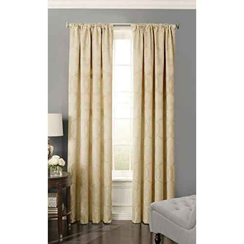 Beautyrest 15779052063PLG Odette 52-inch by 63-Inch Blackout Single Window Curtain Panel, Pale Gold