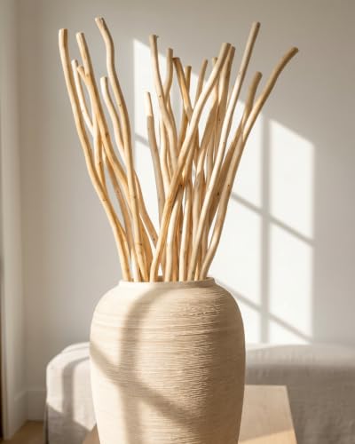 Natural Dried Willow Branches for Vases - 20 Stems, Rustic Home Decor