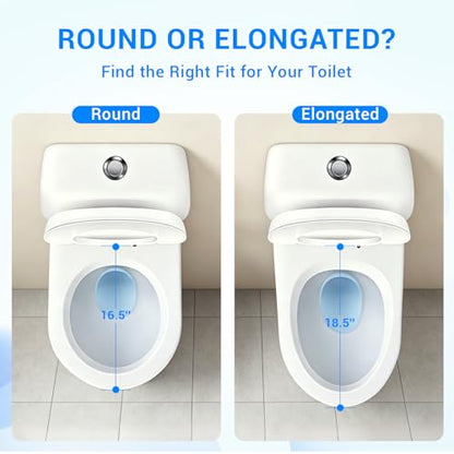 Elongated Toilet Seat with Built-In Toddler Seat, Soft Close, 18.5 Inch - Variation of THIS listing
