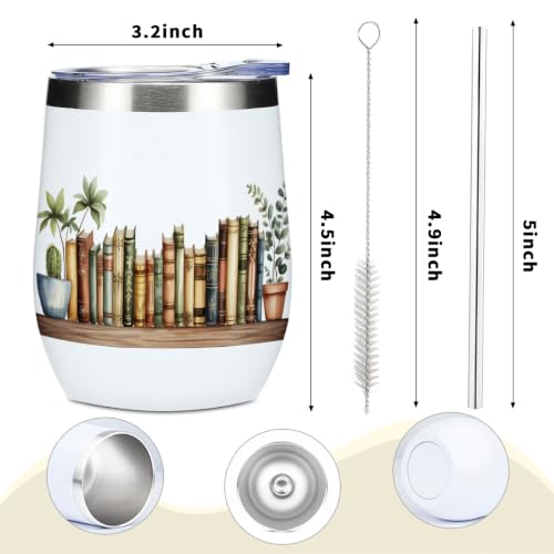 Book Decor Wine Tumbler - Floral 1589 Stainless Steel Travel Mug