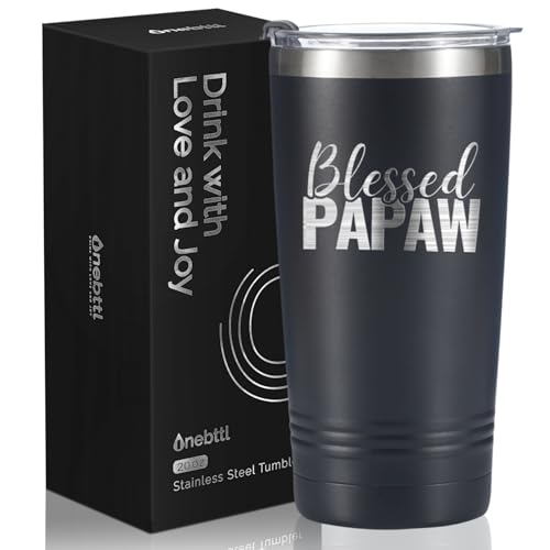 20oz Stainless Steel Tumbler with Laser Engraved Grandpa Design - Gift for Father's Day