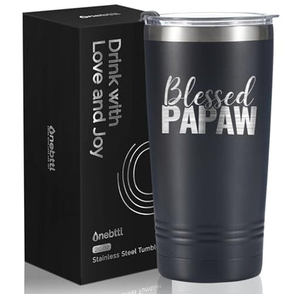 20oz Stainless Steel Tumbler with Laser Engraved Grandpa Design - Gift for Father's Day
