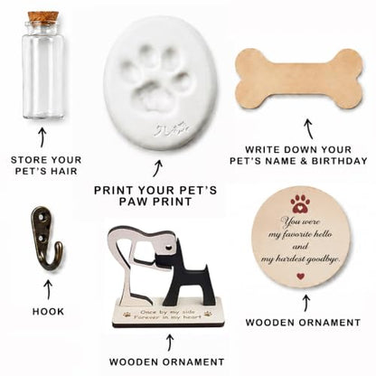 Personalized Pet Memorial Shadow Box with Photo, Paw Plaque & Keepsake Set