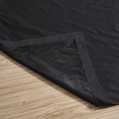 Black Silver Jacquard Floral Window Curtain Set with Sheer Backing and Tassels