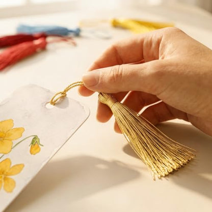 Gold Tassel Bookmark Charm Decoration - 100pcs DIY Craft Supplies