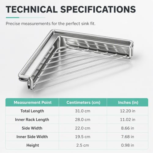 Stainless Steel Corner Sink Shelf with Triangular Wire Rack - Open Drainage, Space-Saving Kitchen Organizer - Variation 1