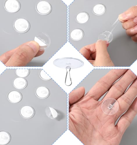 50 Pack Adhesive Ceiling Hooks No-Drill Wall Mounts for Light Decorations