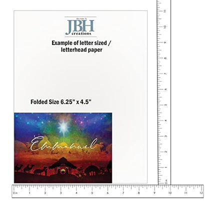 Religious Christmas Card Pack of 24 with Scripture and Envelopes - Emmanuel Theme