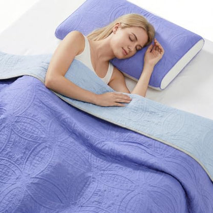 Light Purple Twin Size Summer Thin Quilt - Ultra Soft Breathable All-Season Bedding