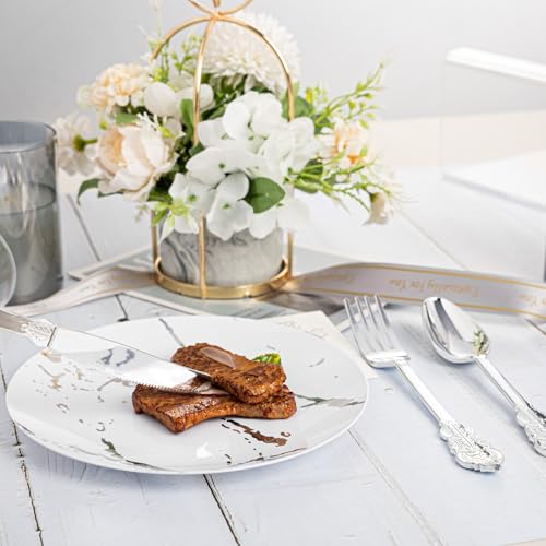 Silver Plastic Silverware Set 300PCS Vintage Disposable Utensils & Cutlery - Silver / 300PCS