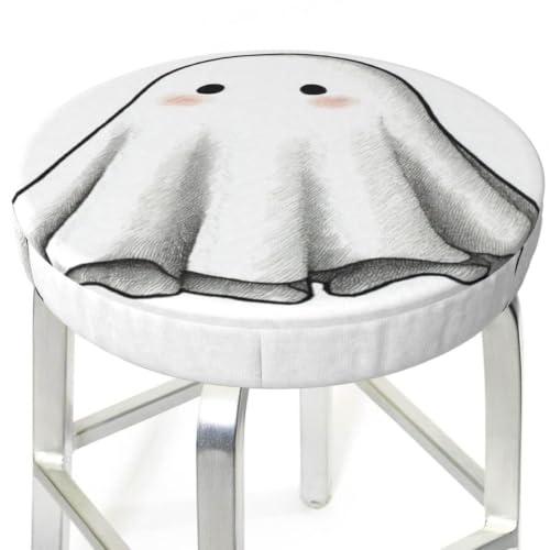 White Ghost Minimalist Bar Stool Cover - Stretchable, No-Slip Fit, 12-14 Inch Sizes