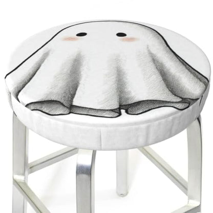 White Ghost Minimalist Bar Stool Cover - Stretchable, No-Slip Fit, 12-14 Inch Sizes