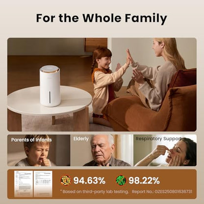 Provirtec MistFree Evaporative Humidifier for Bedroom - Easy to Clean, Auto Mode