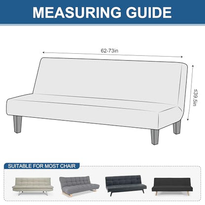 Armless Futon Slipcover Brown Large - Furniture Protector for Jackknife Sofa Bed