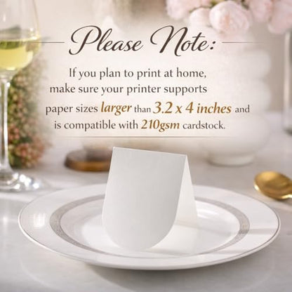 100 Pcs Arch Place Cards for Dinner & Event Table Setting - Small 3.2x4 Inches
