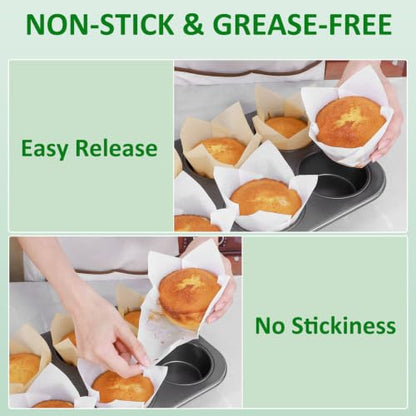 Natural Jumbo Tulip Cupcake Liners - 120 Pack Parchment Muffin Cups