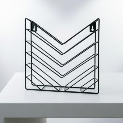 Wall Magazine Rack Metal Wire Shelf Organizer Book Holder Black