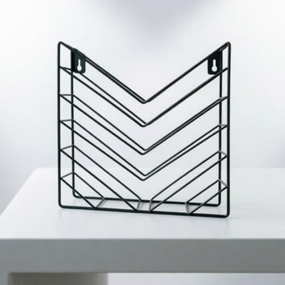 Wall Magazine Rack Metal Wire Shelf Organizer Book Holder Black