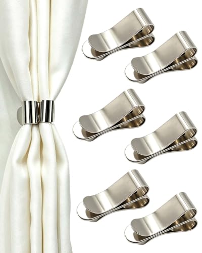 6 Pack Magnetic Curtain Clips - Detachable Metal Window Closure Clips