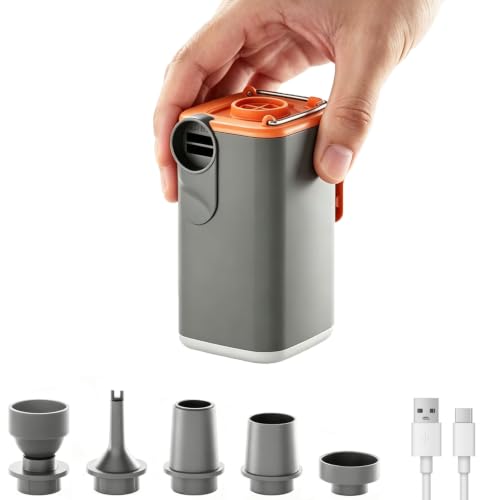 Mini Portable Air Pump with Lantern Rechargeable Inflator Deflator for Pool Floats & Air Mattress