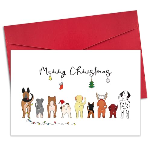 Lovely Funny Dog Christmas Card with Envelopes - Holiday Humor for Dog Lovers