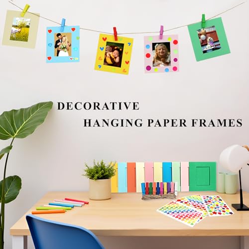 Multicoloured 30pcs Paper Picture Frames for Instax Mini 2x3 Wall Hanging Kit