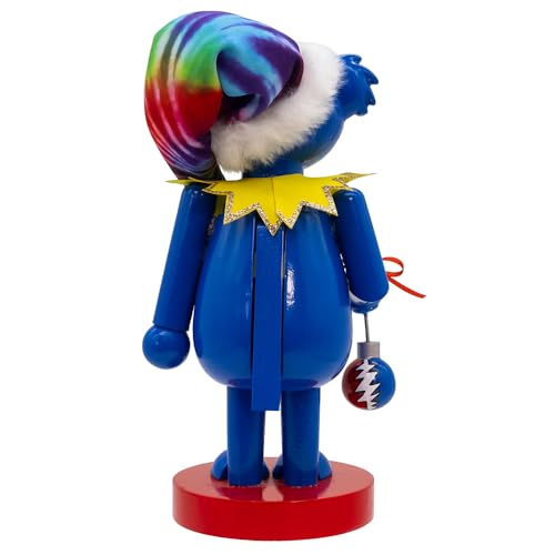 Decorative Wooden Nutcracker - Grateful Dead Bear Holiday Ornament - 10 Inch