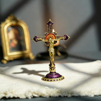 Standing Crucifix Jesus Christ Tabletop Cross Statue Catholic Religious Decor