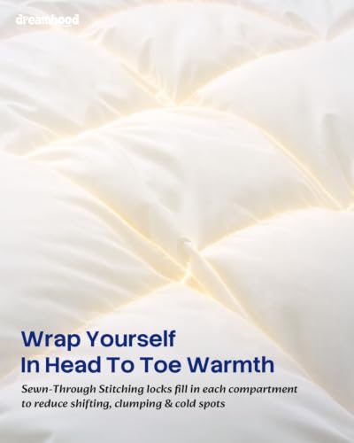 King Size Goose Feather Down Fiber Comforter All Season White - Dreamhood