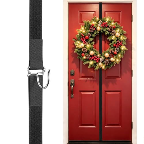 Adjustable Wreath Hanging Hook No Door Damage Black Variation