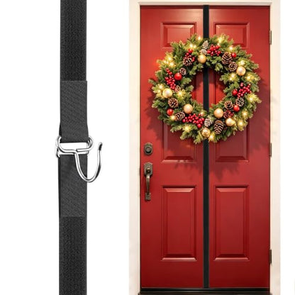 Adjustable Wreath Hanging Hook No Door Damage Black Variation