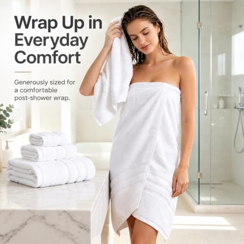 Velqora 8-Piece Cotton Towel Set White Bath Hand & Washcloths