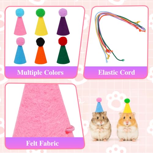 Mini Felt Party Hats for Stuffed Animals Dogs Cats Dolls - Multicolor 12pcs