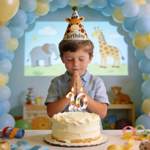 Party Animal Number Candle - Jungle Themed Birthday Cake Topper - 2