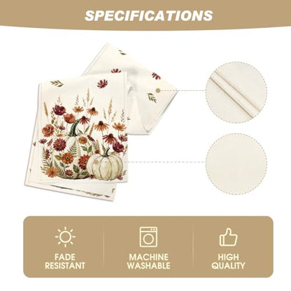 210 GSM Fall Table Runner 13x72 Inch Beige Polyester for Home & Party Decor