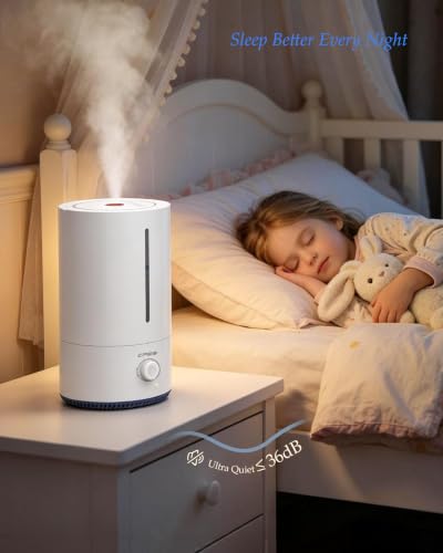 4L Cool Mist Humidifier for Bedroom & Home Quiet Top Fill & Easy Cleaning