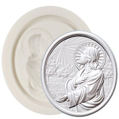 Jesus Cameo Silicone Fondant Mold for Cake Decorating - Style H