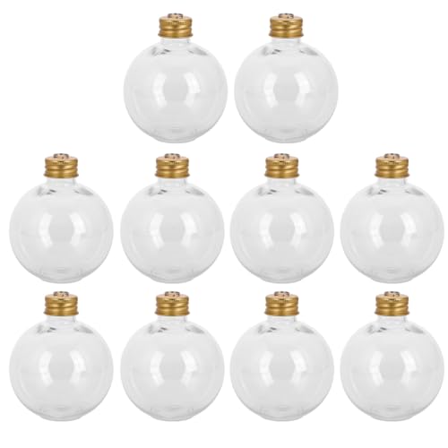 BESPORTBLE Christmas Drink Balls Set - 9x7.8x7.8cm Golden Fillable Ornament for Holiday Parties 250ml
