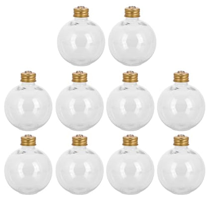 BESPORTBLE Christmas Drink Balls Set - 9x7.8x7.8cm Golden Fillable Ornament for Holiday Parties 250ml