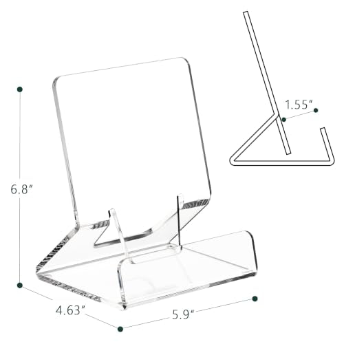 Acrylic Book Stand Display Holder for Books, Tablets, Magazines 6x9 Inch