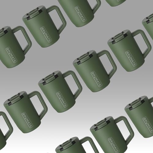 BrüMate Müv - 15oz 100% Leak Proof Insulated Coffee Mug with Handle & Lid - Stainless Steel Coffee Travel Mug - Double Walled Coffee Cup (OD Green)