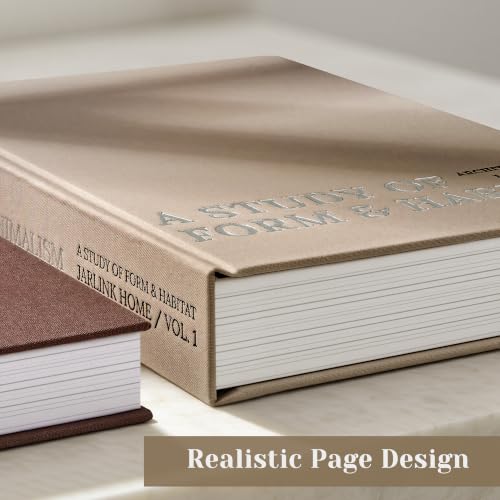Decorative Linen Faux Book Set - Oatmeal-Brown, 2 Sizes for Home & Office