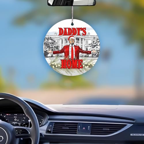 Christmas Trump Ornament 2025 Double-Sided Daddy's Home Patriotic Decor