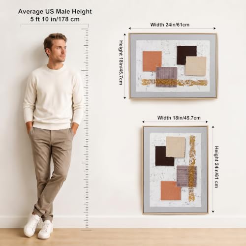 Abstract Geometric Canvas Wall Art - Handmade Textured Modern Decor
