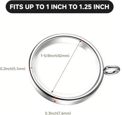 24 Pack Nickel Curtain Rings with Clips - 1-5/8 Inch Diameter
