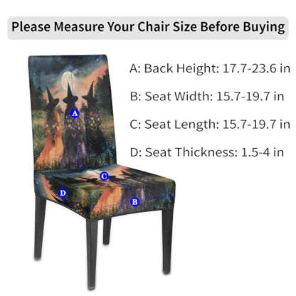 Halloween Witches Dining Chair Covers 2 Pack - Festive Kitchen Decor Variation 2