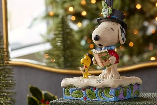 Peanuts Jim Shore Snoopy & Woodstock Christmas Figurine with Light - Handcrafted Resin Decor