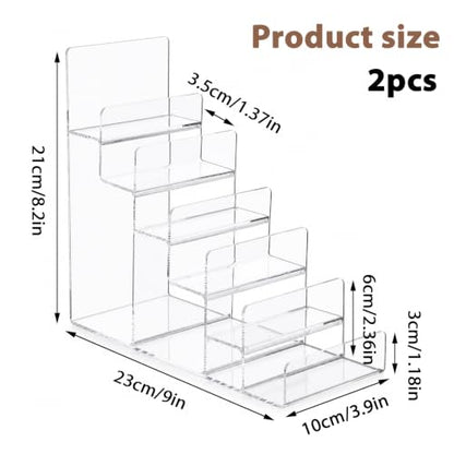6-Tier Acrylic Wallet Display Stand Clear Organizer for Purses & Accessories